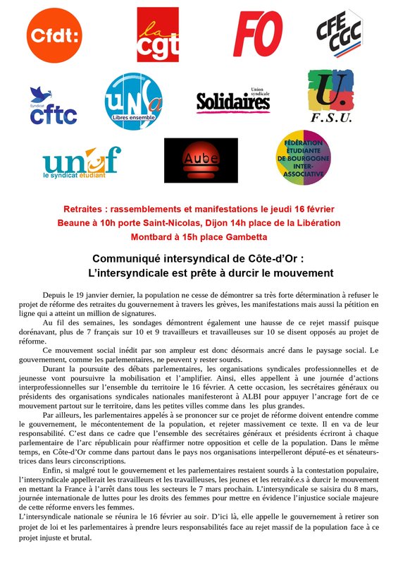 230212 communiqué unitaire retraites Côte-d'Or pour le 16 février(1)_page-0001