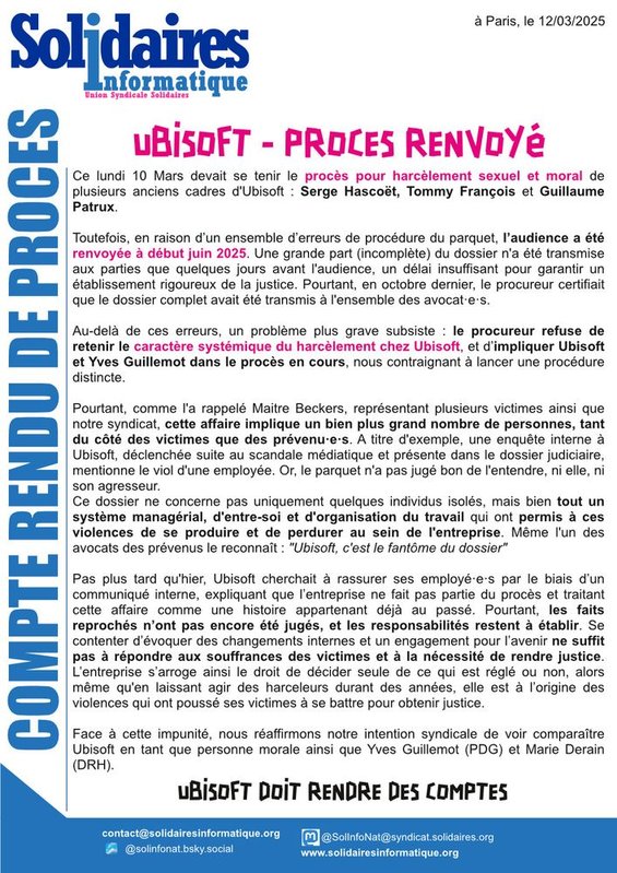 ProcesUbisoftrenvoye