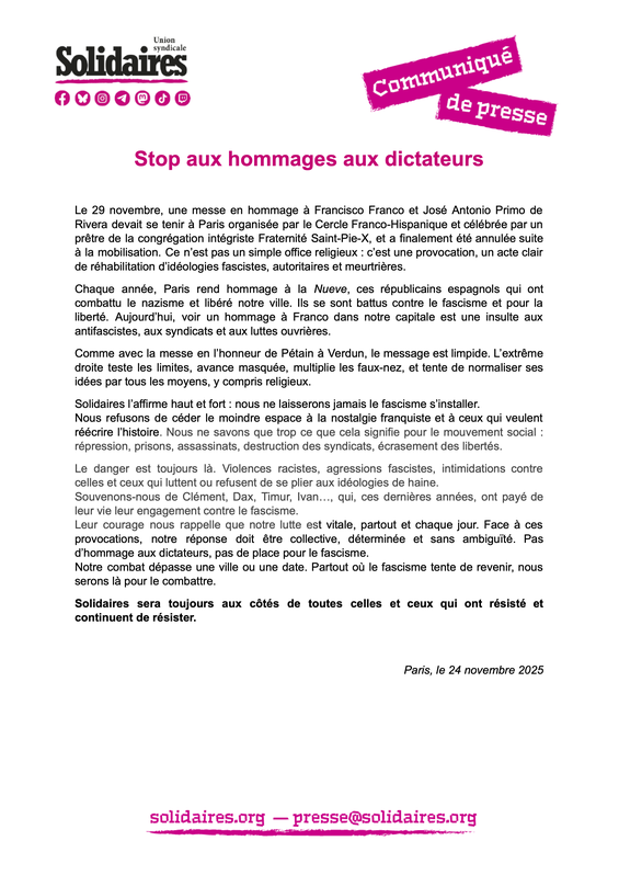 Stop aux hommages aux dictateurs